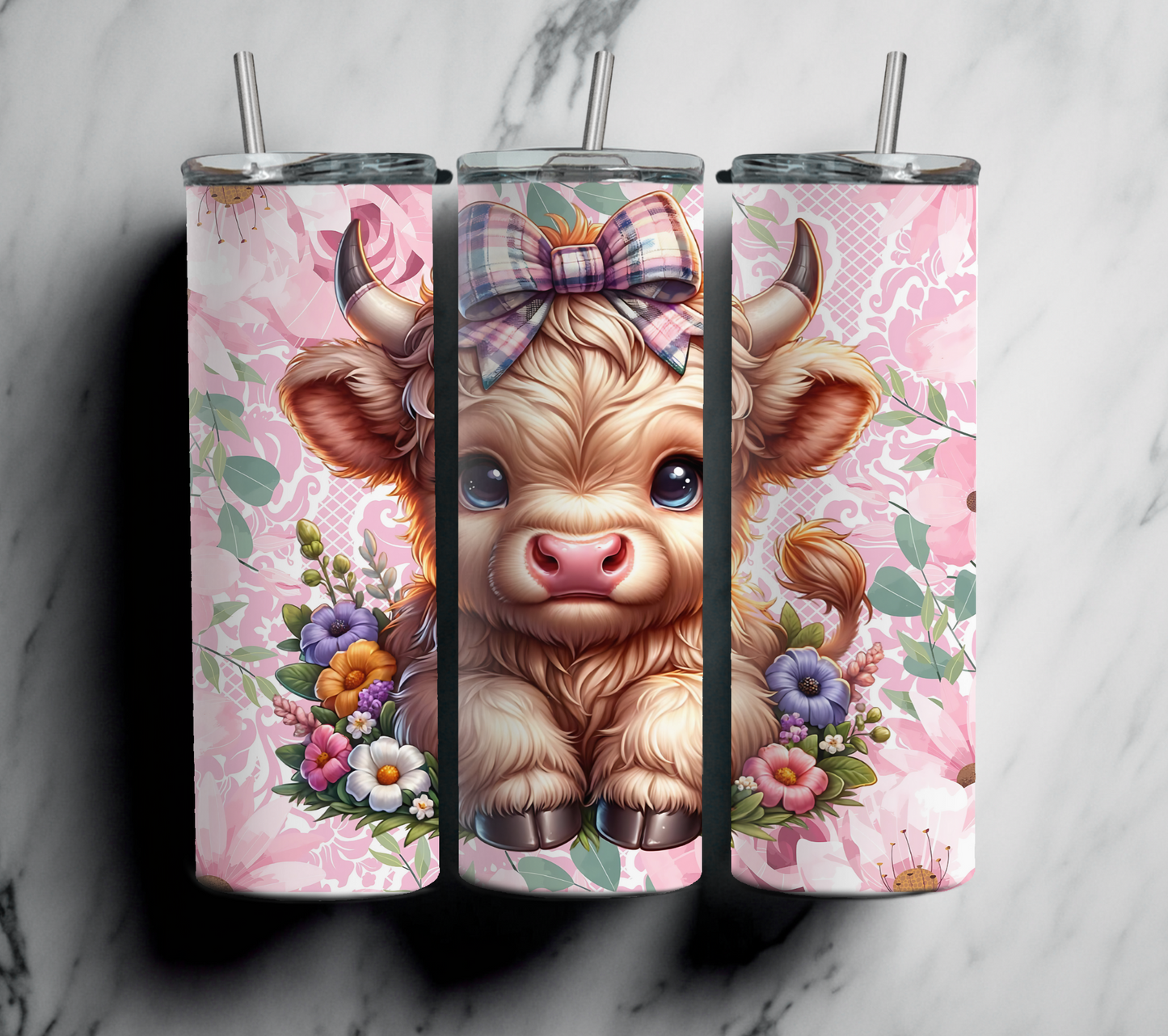 PURPLE HIGHLAND COW || Sublimation Tumbler || Stainless Tumbler