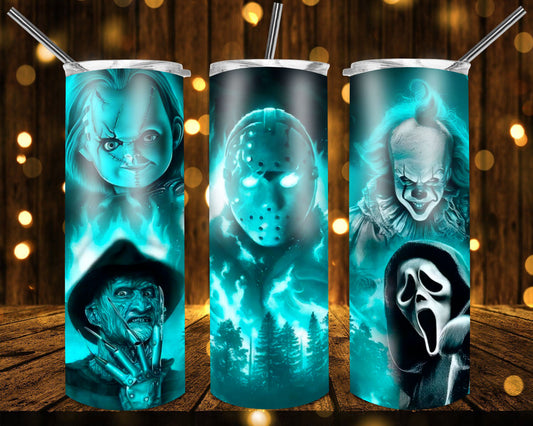 Blue Horror Faces 20 oz Tumbler