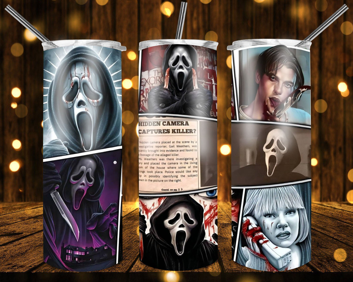 Ghostface News Horror Faces 20 oz Tumbler