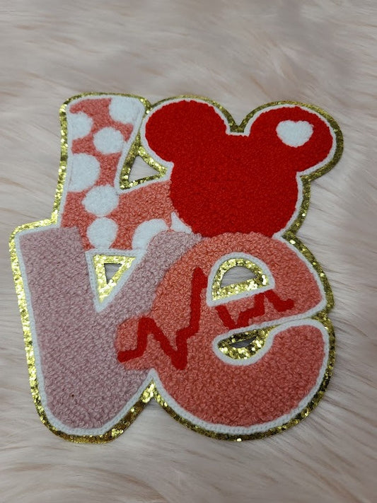 Mouse Love Chenille Patch 6"