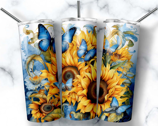 Sunflowers with Butterflies 20oz Tumbler