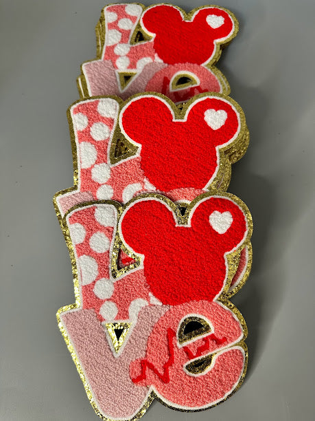 Mouse Love Chenille Patch 6"