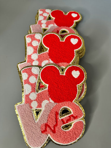 Mouse Love Chenille Patch 6"