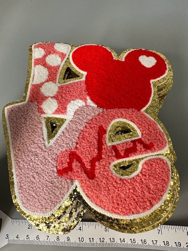 Mouse Love Chenille Patch 6"