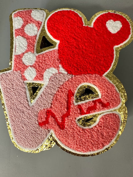 Mouse Love Chenille Patch 6"