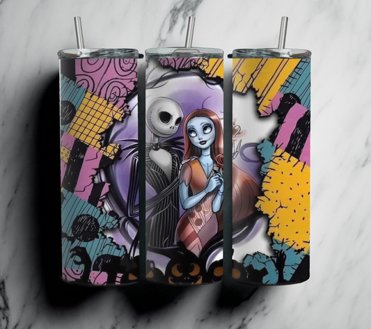 Jack and Sally Patchwork 20oz Tumbler