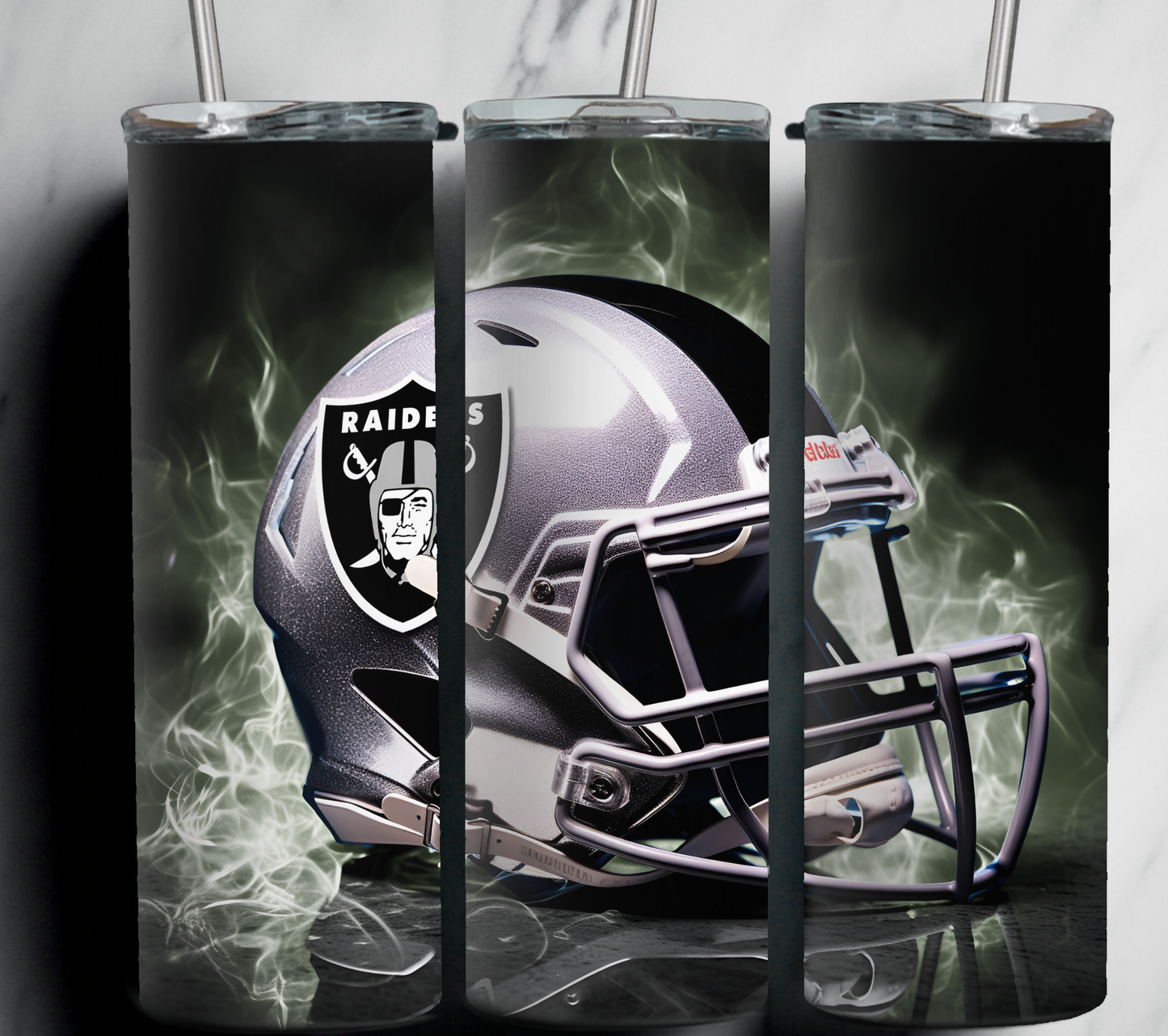 Inspired Raiders Smokin Helmet  20 oz Stainless Steel Tumbler