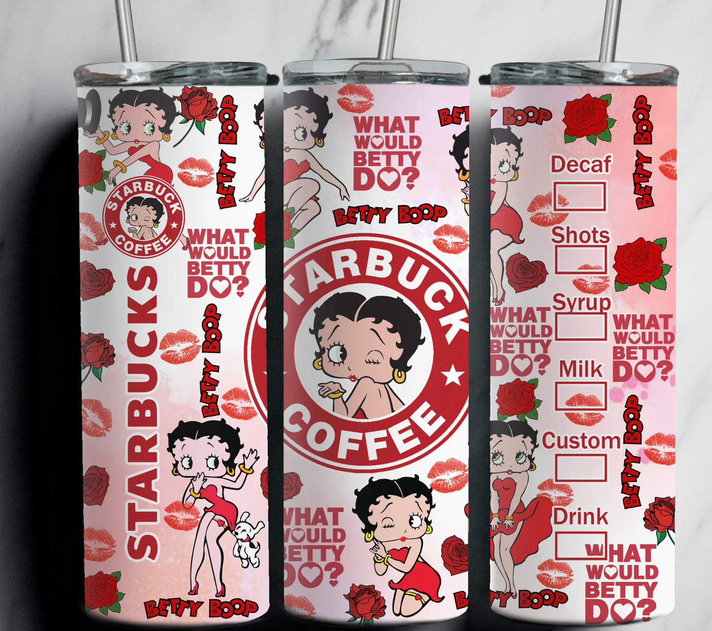 Betty Boop Strbs 20 oz Stainless Steel Tumbler