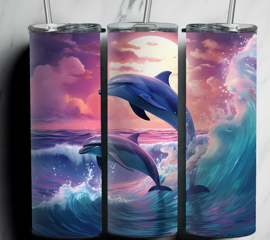 Summer Dolphin  20 oz Stainless Steel Tumbler