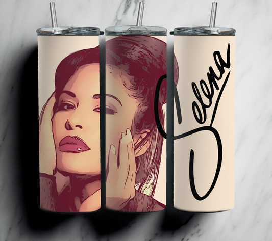 Inspired Selena  Glam Music 20 oz tumbler With Straw