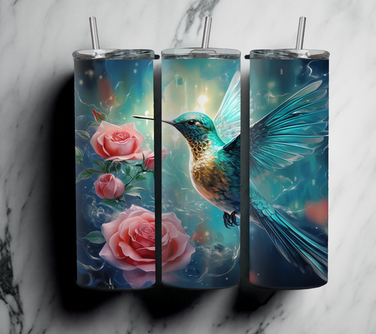 Hummingbird with Flowers 20oz Tumbler