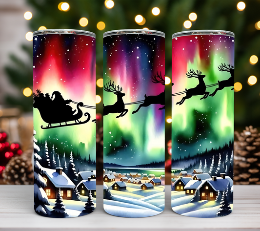 Northern Lights Santa 20oz Tumbler