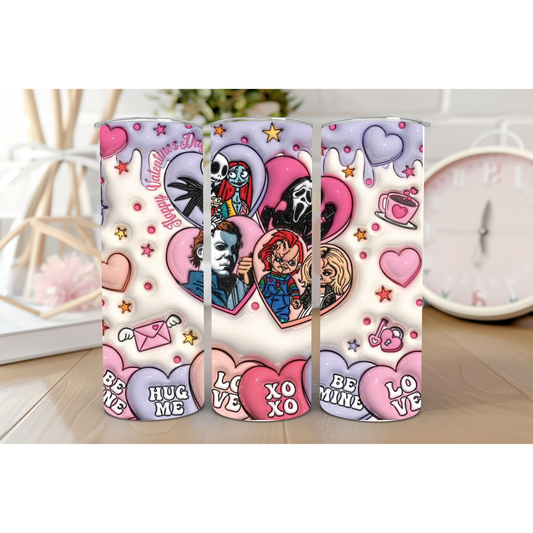 Horror Valentines hearts 20oz stainless steel tumbler