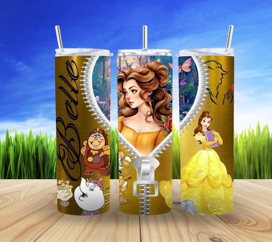 👑✨ "Princess Beauty Zipper" 20oz Tumbler – Sip in Royal Style! 🥤💖
