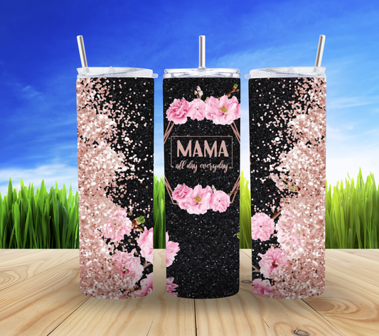 🌸💖 Mama with Pink Flowers 20oz Tumbler 🌼✨
