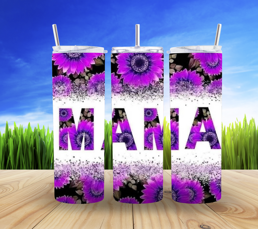 🌸💜 Mam with Purple Flowers 20oz Tumbler 🌼✨