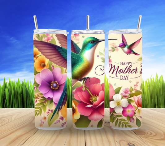 🌷💖 Happy Mother's Day with Hummingbirds 20oz Tumbler 🐦✨