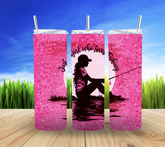 Girl Fishing Tumbler 🎣💖 - Reel in the Adventure!