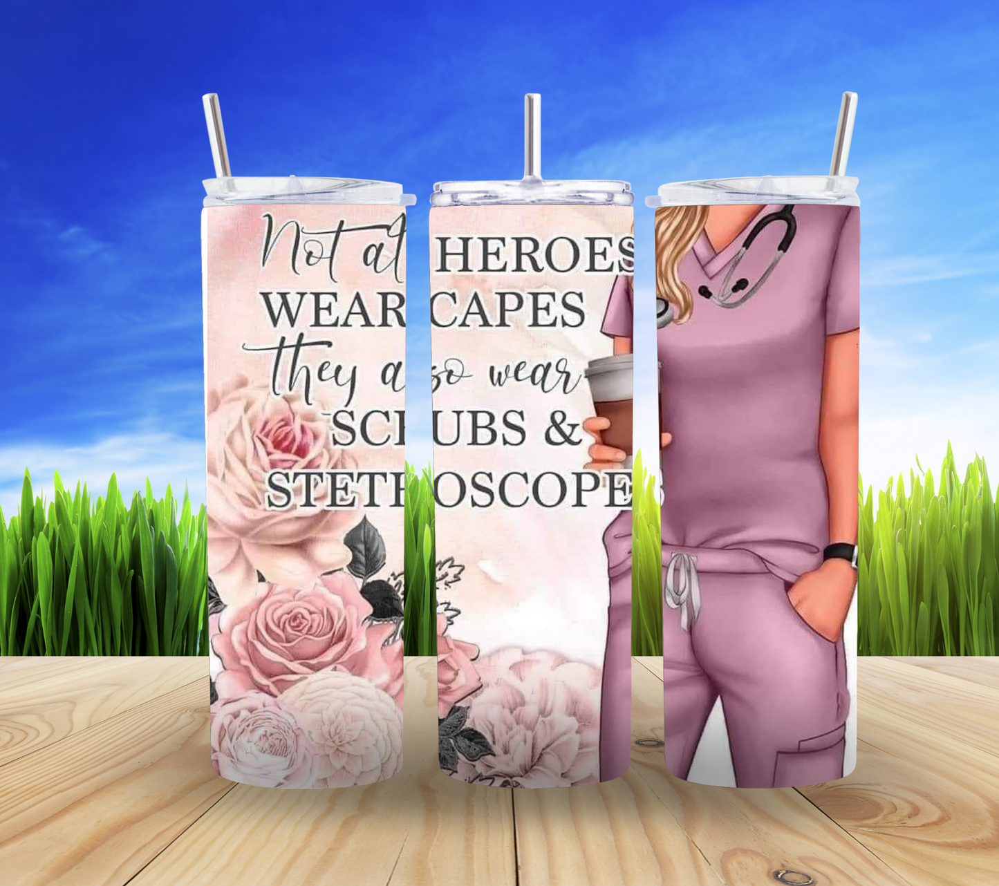🩺💖 Nurse: Not All Heroes Wear Capes 20oz Tumbler 🌟✨