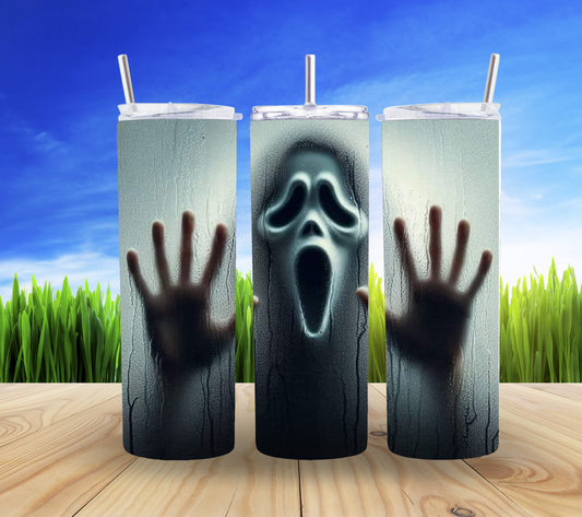 👻🔪 Ghostface is at My Window 20oz Tumbler 🌕✨
