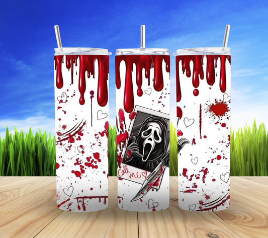 👻🔪 Ghostface Bloody Drip 20oz Tumbler 💀✨