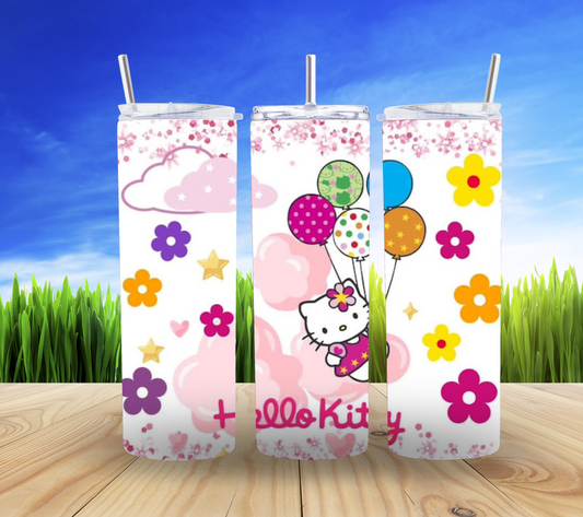 Hello Kitty & Flowers Balloon Tumbler 🎈🌸 - Celebrate in Style!