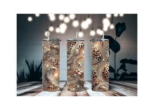 ELEGANT LEOPARD PRINT || Sublimation Tumbler || Stainless Tumbler