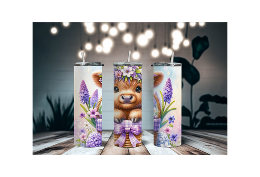 PURPLE HIGHLAND COW  || Sublimation Tumbler || Stainless Tumbler