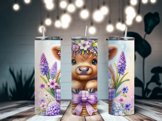 Purple Highland Cow 20 oz Tumbler