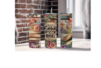 EASILY DISTRACTED BY BOOKS  || Sublimation Tumbler || Stainless Tumbler