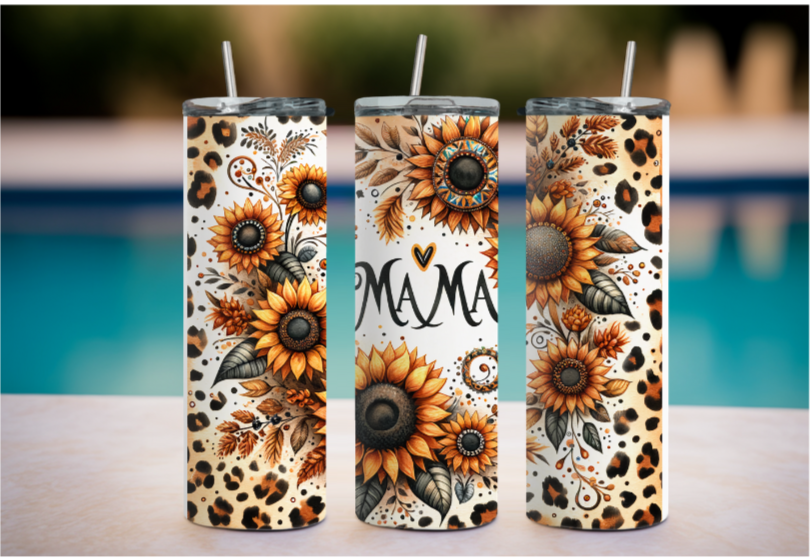 MaMa with Sunflowers 20 oz Tumbler