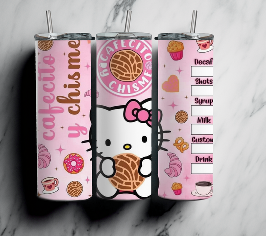 Cafacito Y Chisme Kitty 20oz Tumbler