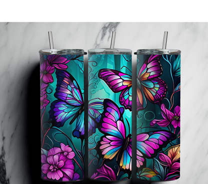 Stained Glass Butterfly || Sublimation Tumbler || Stainless Tumbler