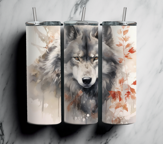 Water paint Wolf 20oz Tumbler