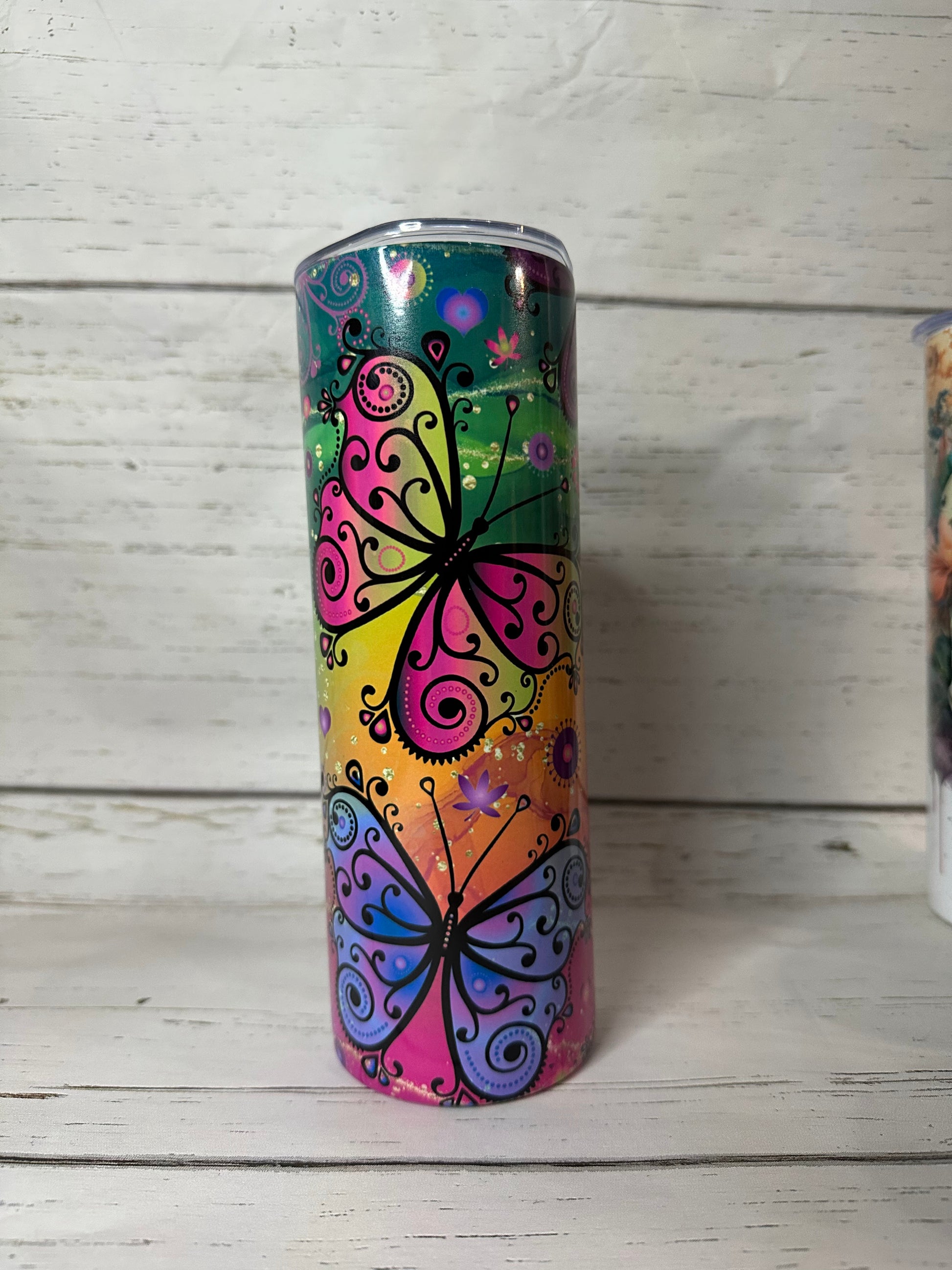 Colorful Butterfly || Sublimation Tumbler || Stainless Tumbler - Sassy Self Defense