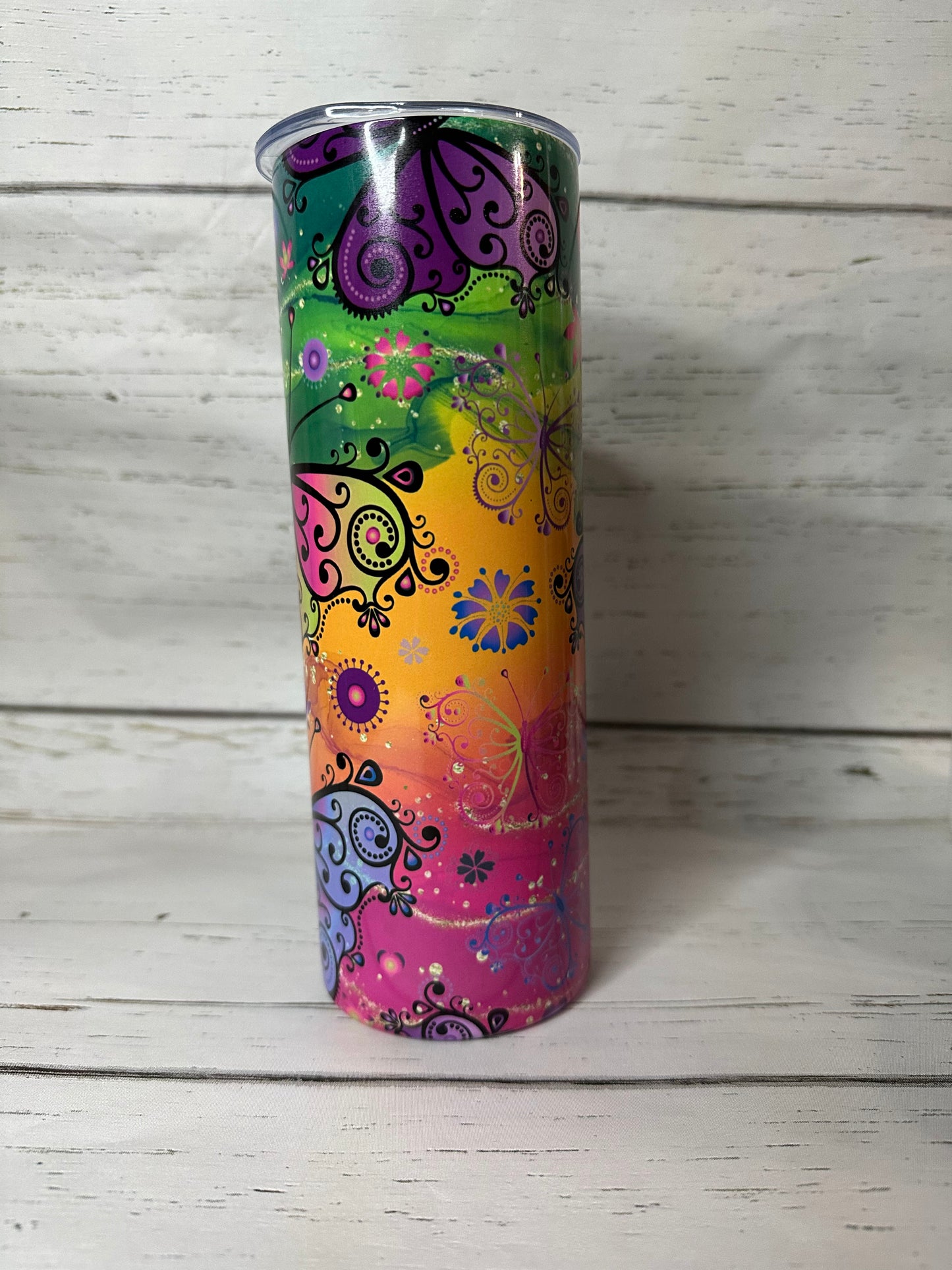 Colorful Butterfly || Sublimation Tumbler || Stainless Tumbler - Sassy Self Defense