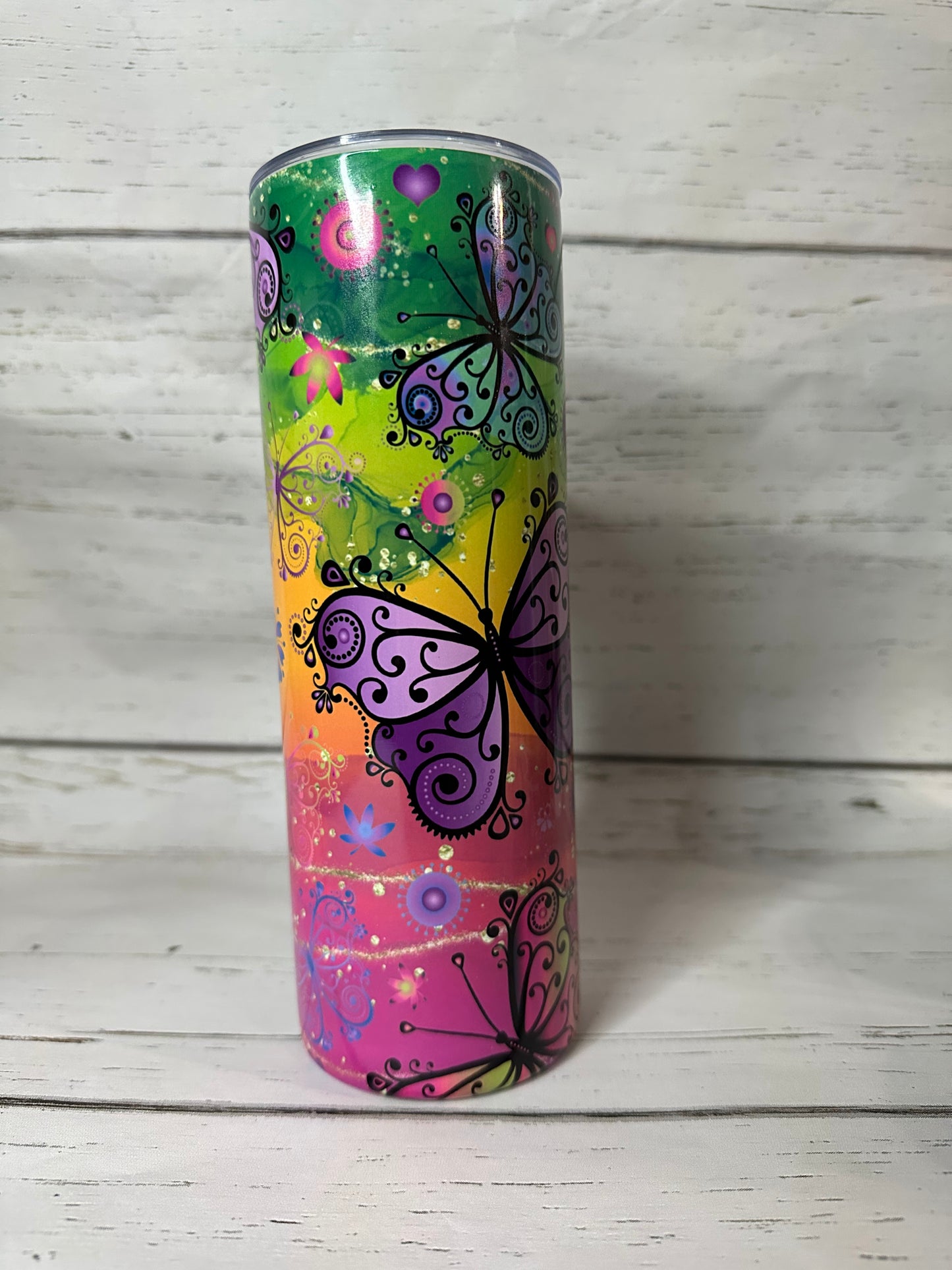 Colorful Butterfly || Sublimation Tumbler || Stainless Tumbler - Sassy Self Defense